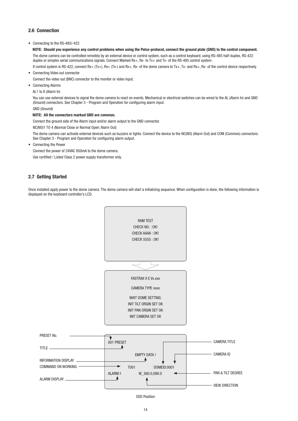 6 connection, 7 getting started | Philips Video Camera User Manual | Page 14 / 34