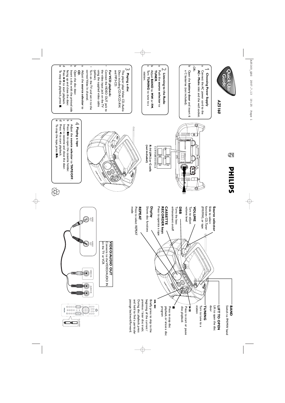 Philips AZ5160/98 User Manual | 1 page