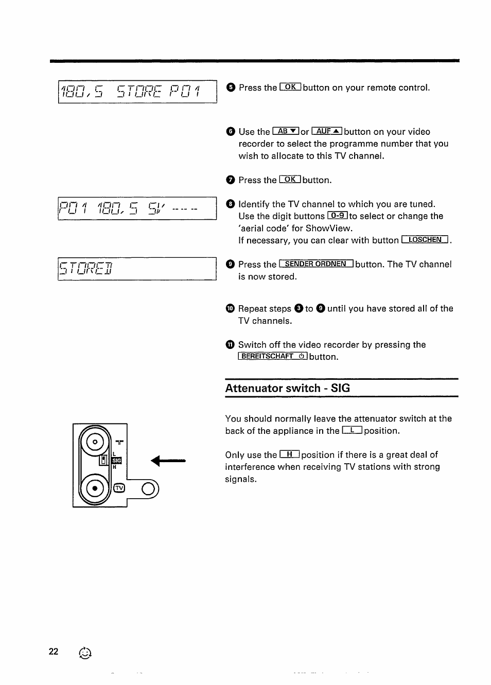 Attenuator switch - sig, Inn r l~tnnn o n /1, Nn /1 /inn n | Philips VR 337 User Manual | Page 25 / 49
