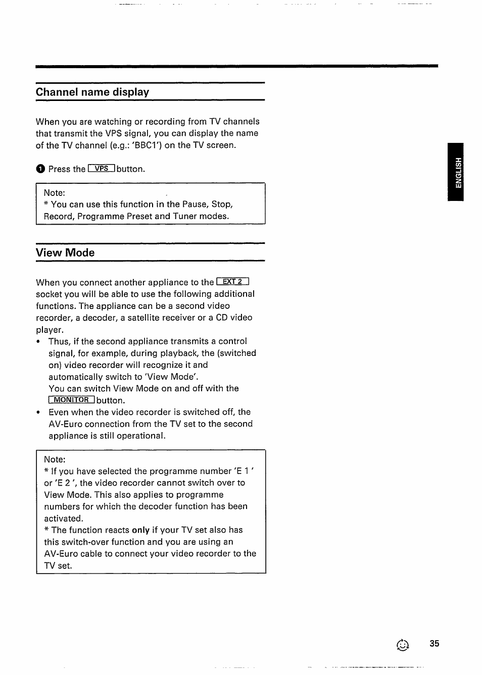 Channel name display, View mode | Philips VR 337 User Manual | Page 38 / 49