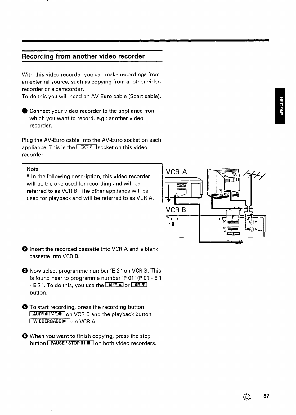 Recording from another video recorder | Philips VR 337 User Manual | Page 40 / 49