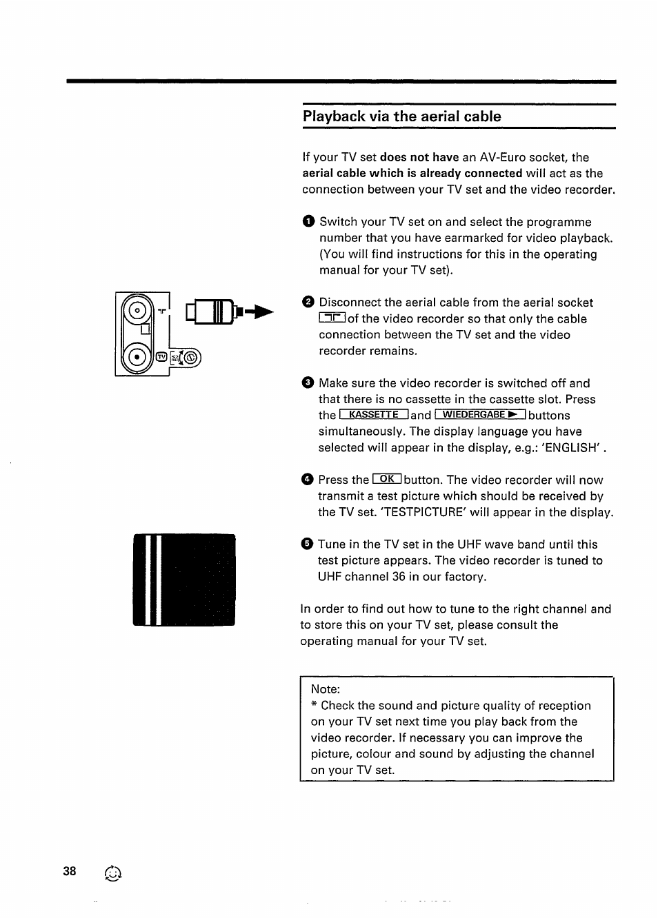 Playback via the aerial cable | Philips VR 337 User Manual | Page 41 / 49