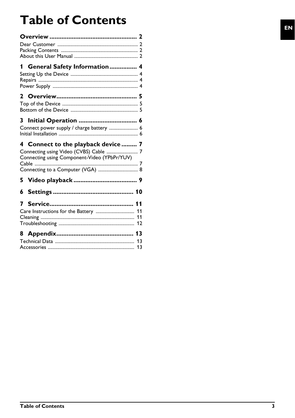 Philips PICOPIX PPX1230 User Manual | Page 3 / 16