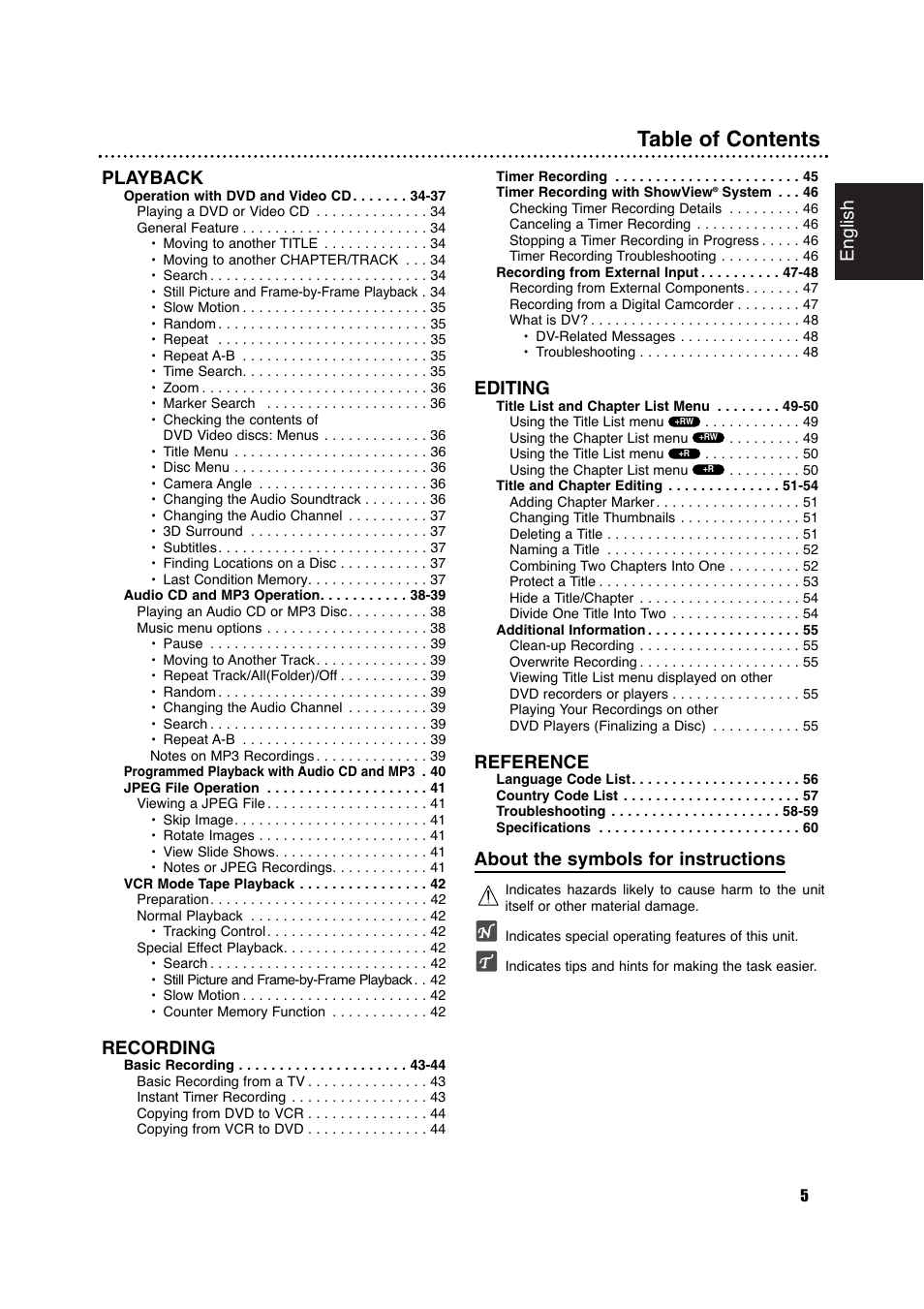 Philips DVDR630VR User Manual | Page 5 / 60