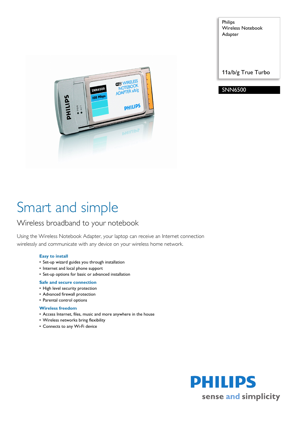 Philips SNN6500/00 User Manual | 2 pages