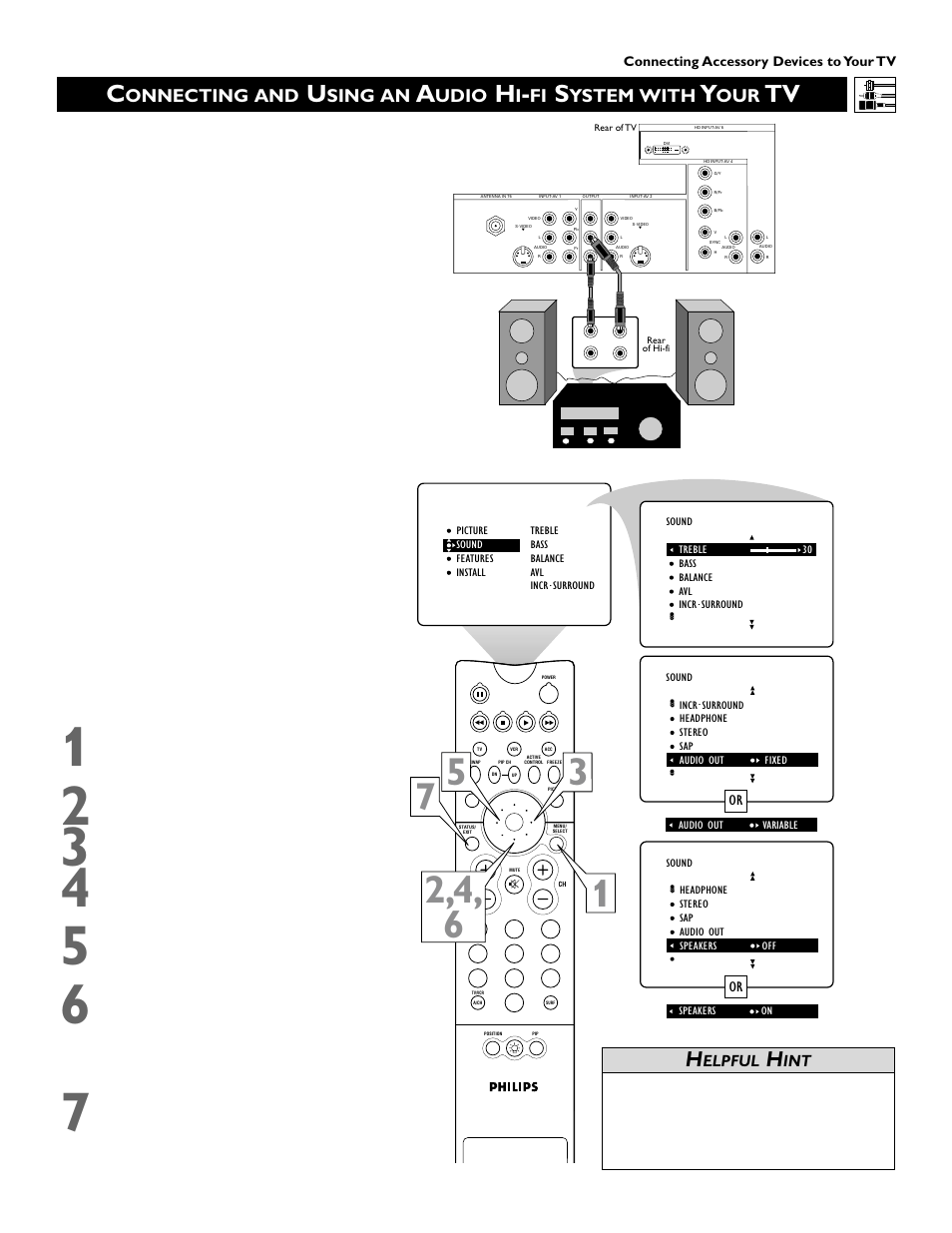 Onnecting and, Sing an, Udio | Ystem with | Philips Epic 51PW9303 User Manual | Page 11 / 72