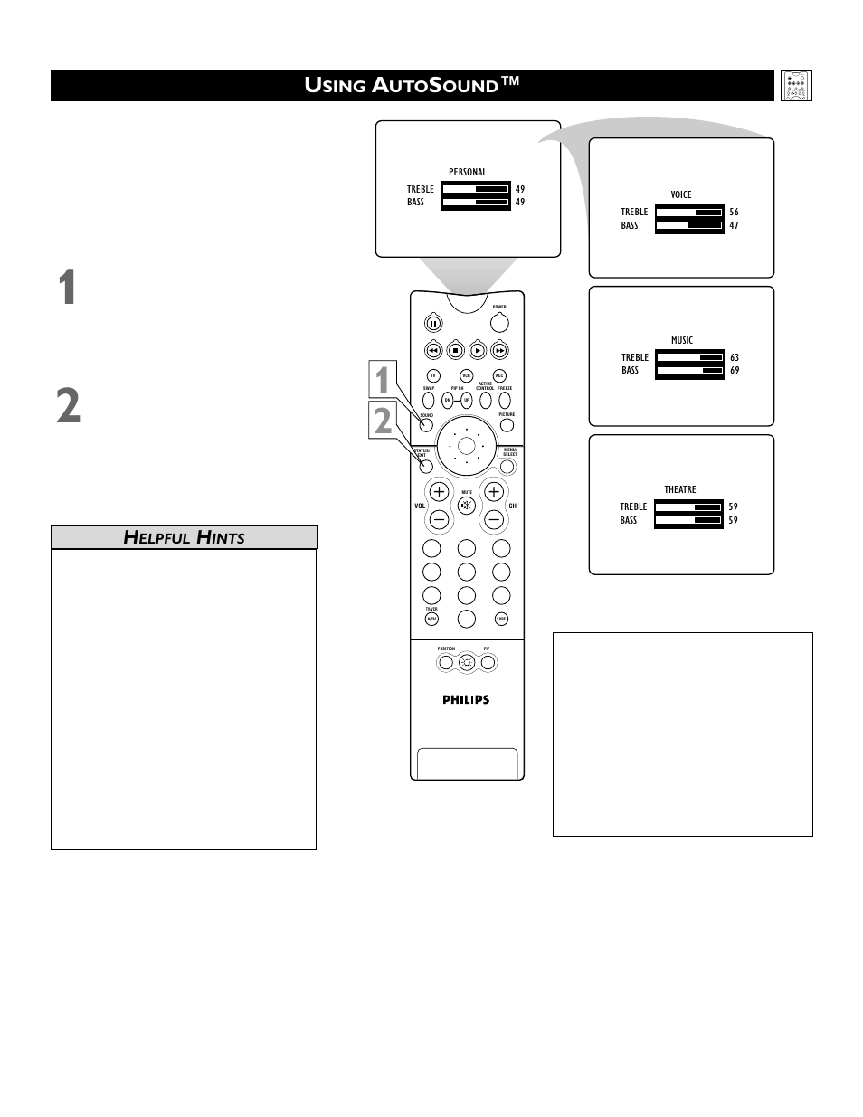 Sing, Ound | Philips Epic 51PW9303 User Manual | Page 25 / 72