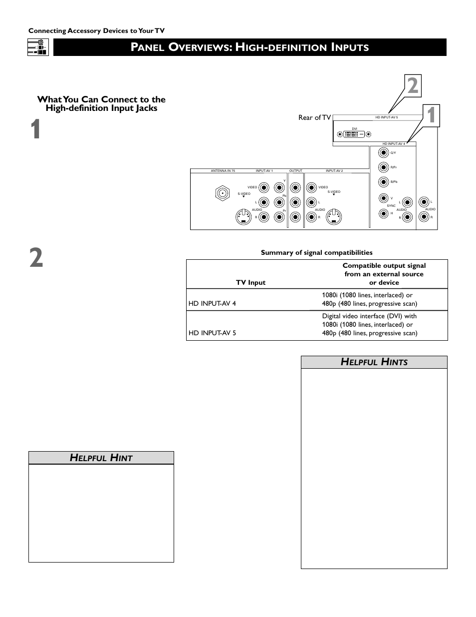 Anel, Verviews, Definition | Nputs | Philips Epic 51PW9303 User Manual | Page 8 / 72