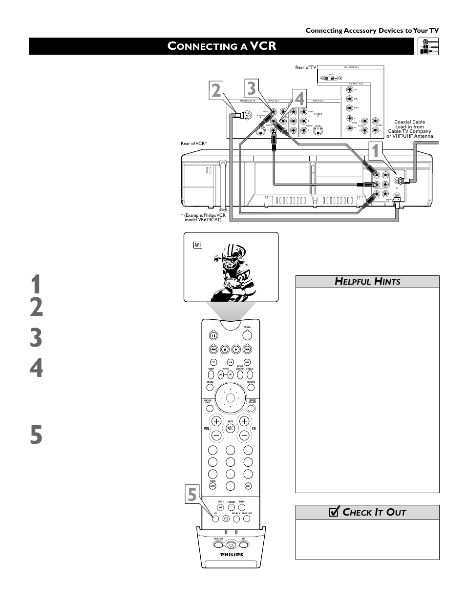 Cc c, Onnecting a, Elpful | Ints, Heck | Philips Epic 51PW9303 User Manual | Page 9 / 72