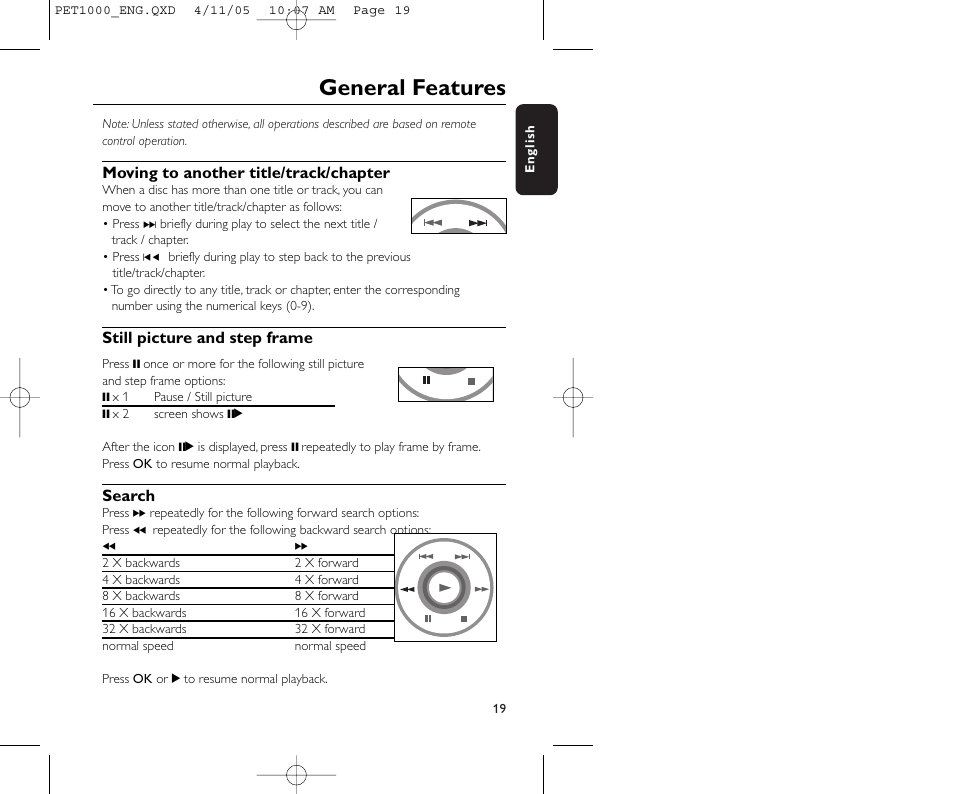 General features | Philips PET1000/00 User Manual | Page 21 / 31