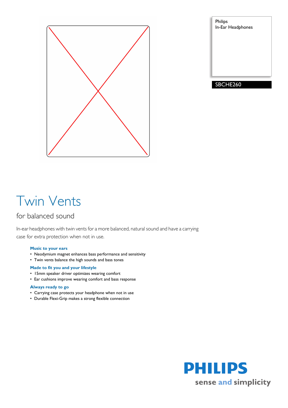 Philips SBCHE260 User Manual | 2 pages