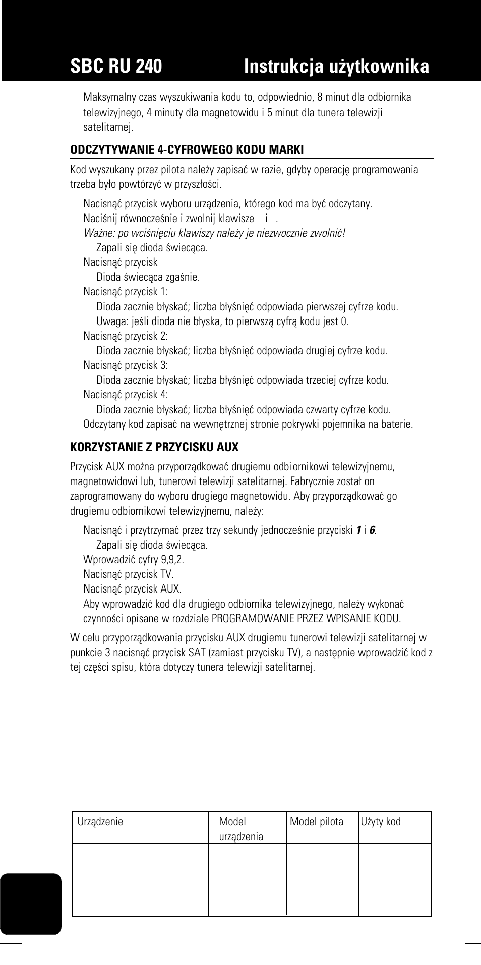 Sbc ru 240 instrukcja u¿ytkownika | Philips SBC RU240/00U User Manual | Page 42 / 48
