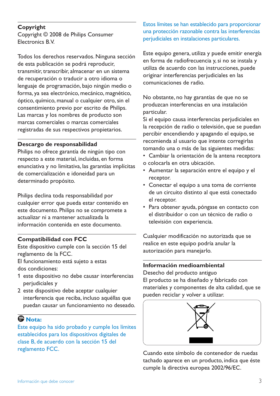 Philips SPC1030NC/27 User Manual | Page 3 / 20