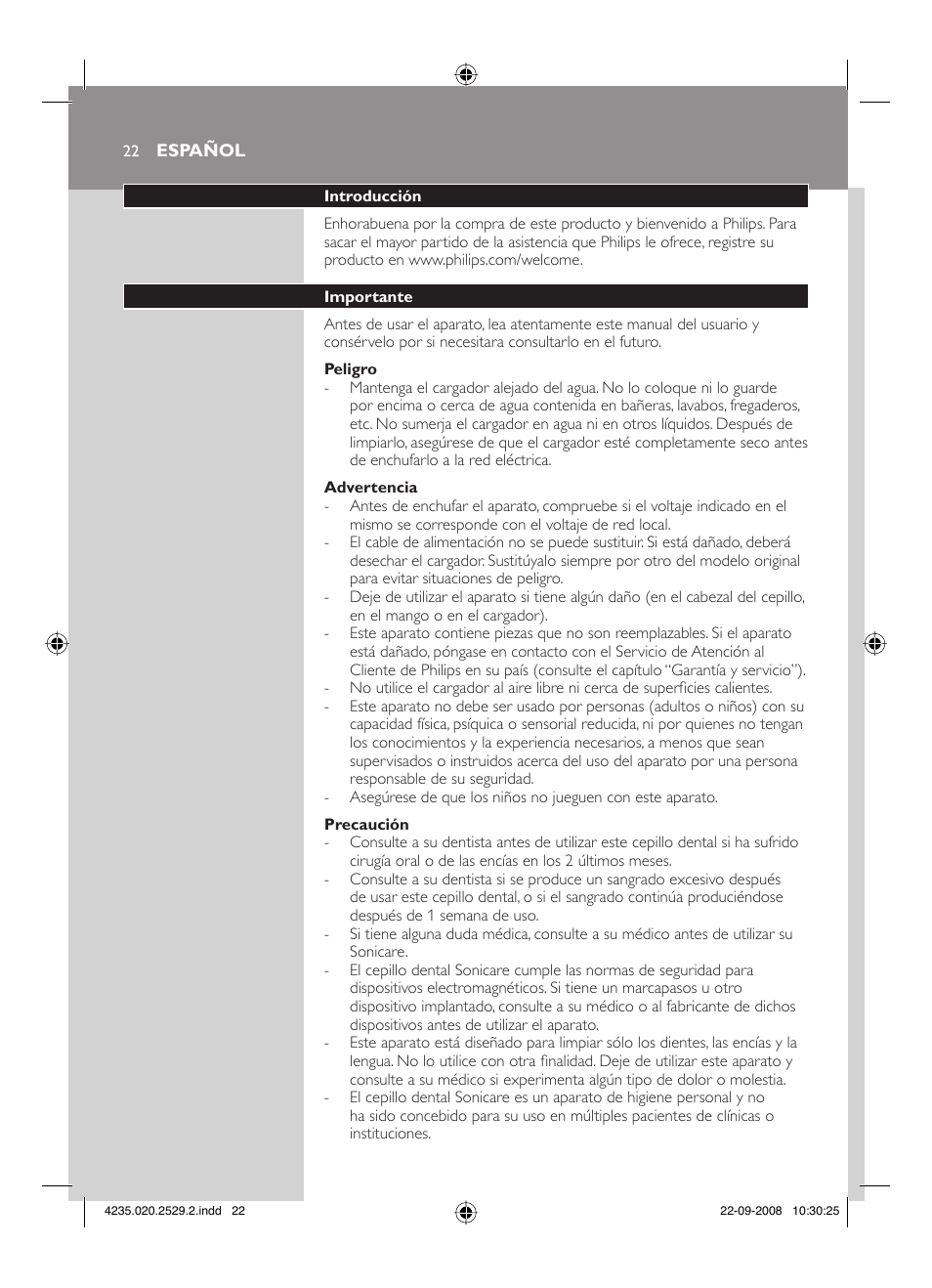 Philips HEALTHYWHITE HX6711 User Manual | Page 22 / 92