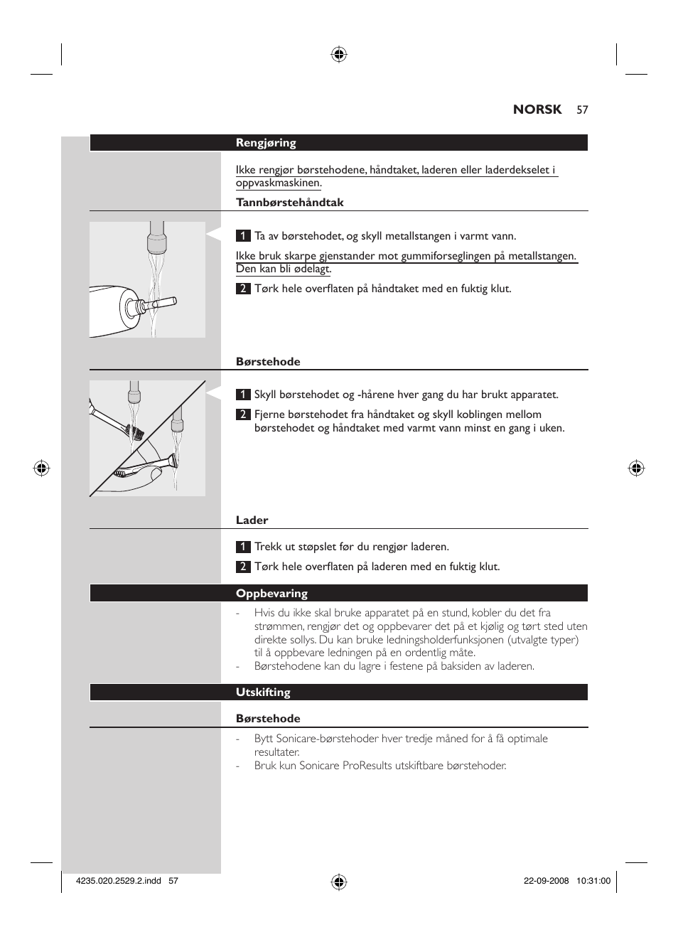 Philips HEALTHYWHITE HX6711 User Manual | Page 57 / 92