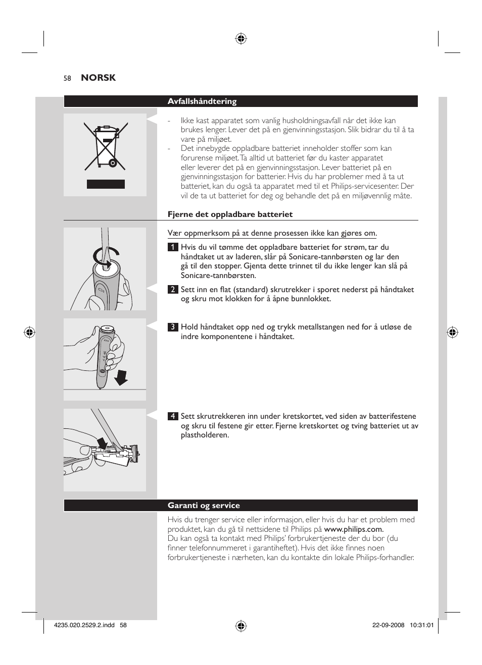 Philips HEALTHYWHITE HX6711 User Manual | Page 58 / 92