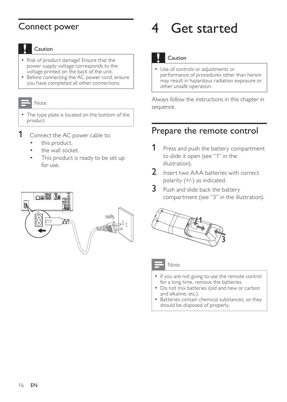 4 get started | Philips MBD3000 User Manual | Page 15 / 41