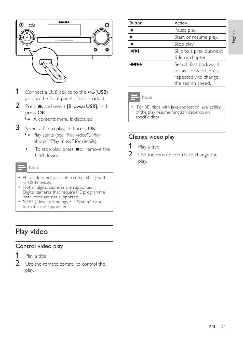 Play video | Philips MBD3000 User Manual | Page 20 / 41