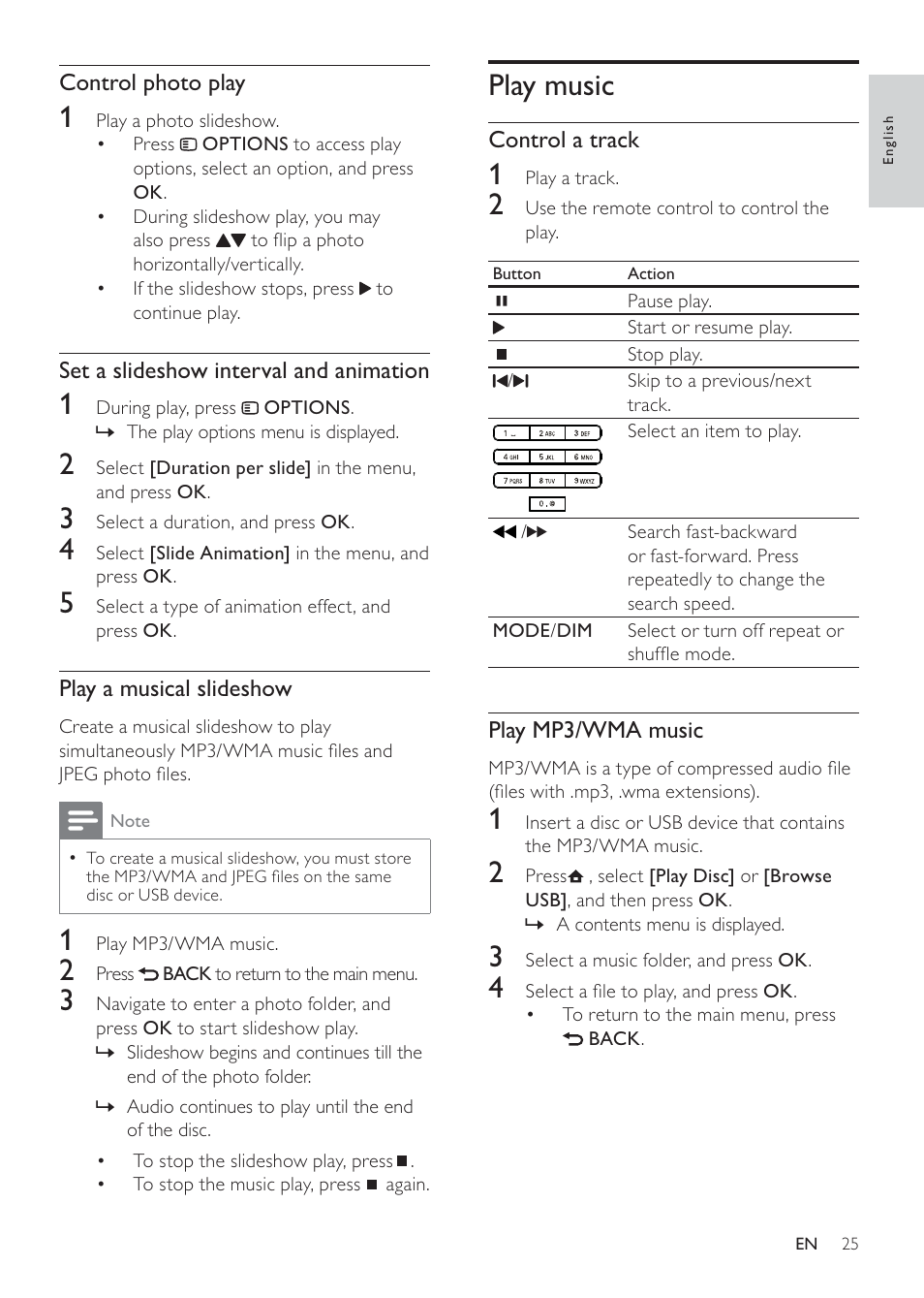 Play music | Philips MBD3000 User Manual | Page 24 / 41