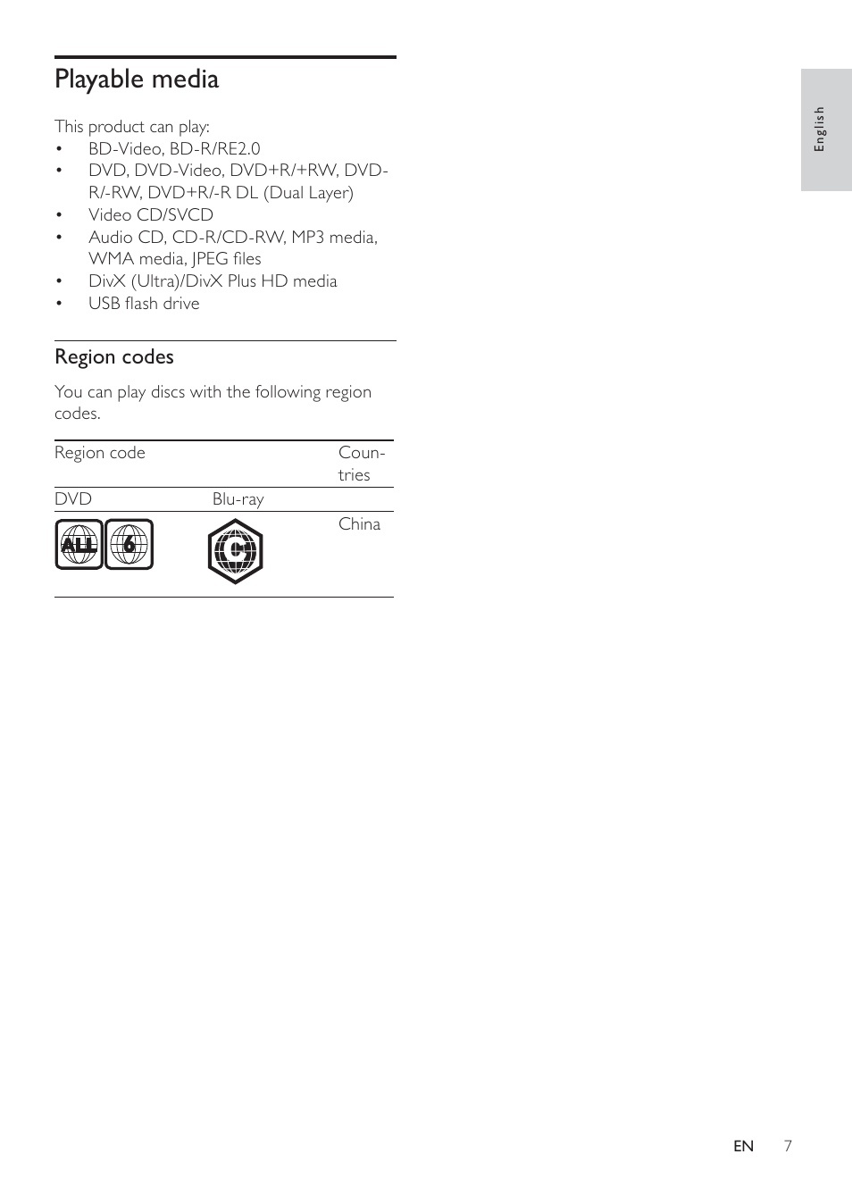 Playable media | Philips MBD3000 User Manual | Page 6 / 41