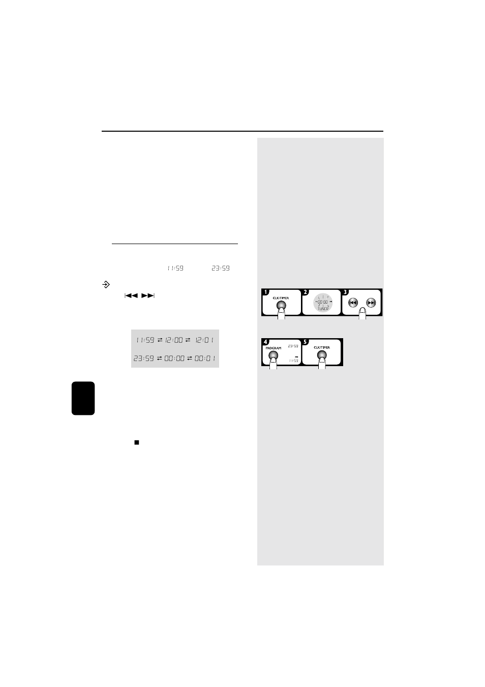 Ur / timer, Noget om uret | Philips MZ1000 User Manual | Page 20 / 25