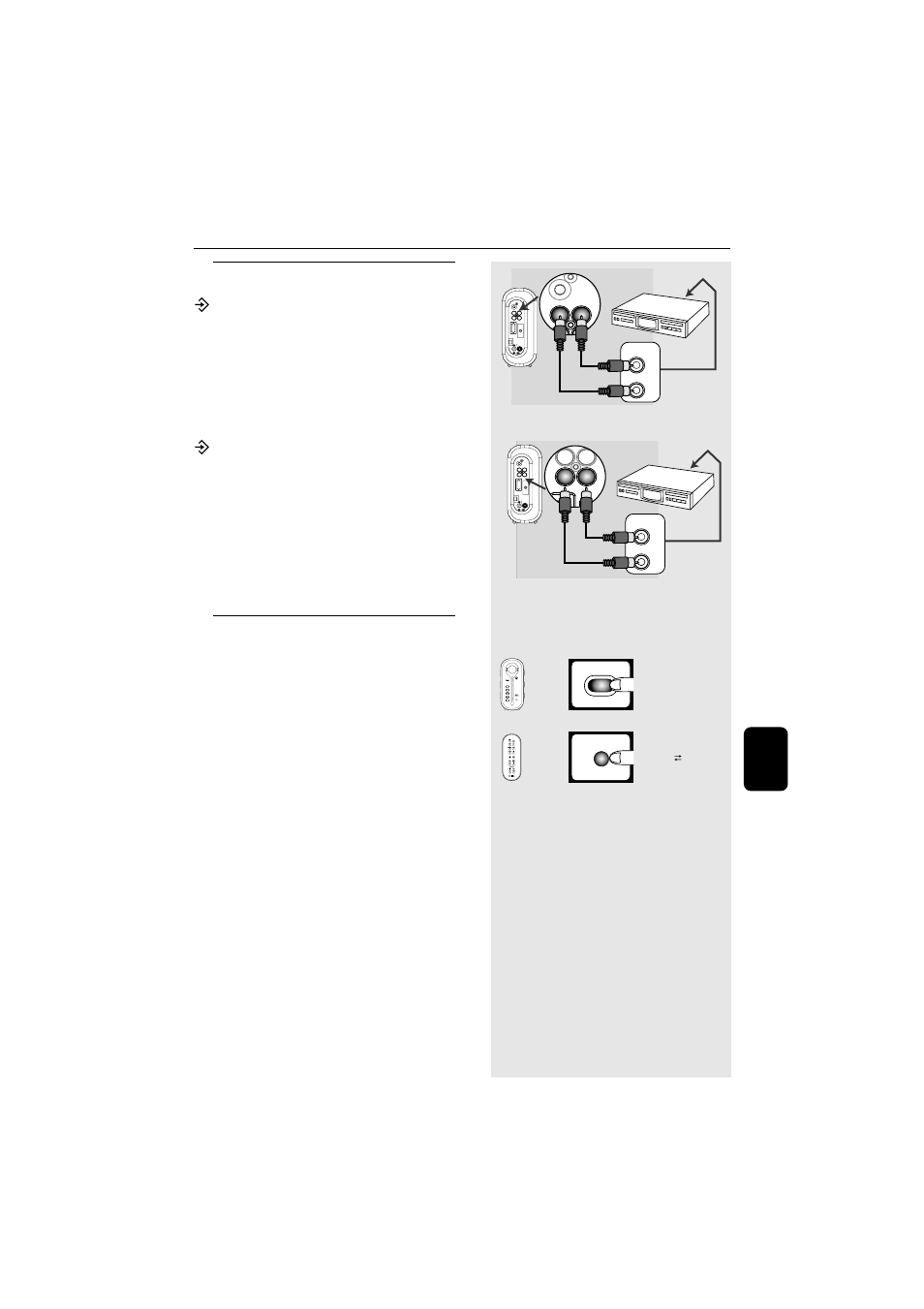 Andre tilslutninger, Tilslutning af eksterne apparate, Sådan lytter man på et eksternt apparat | Philips MZ1000 User Manual | Page 23 / 25