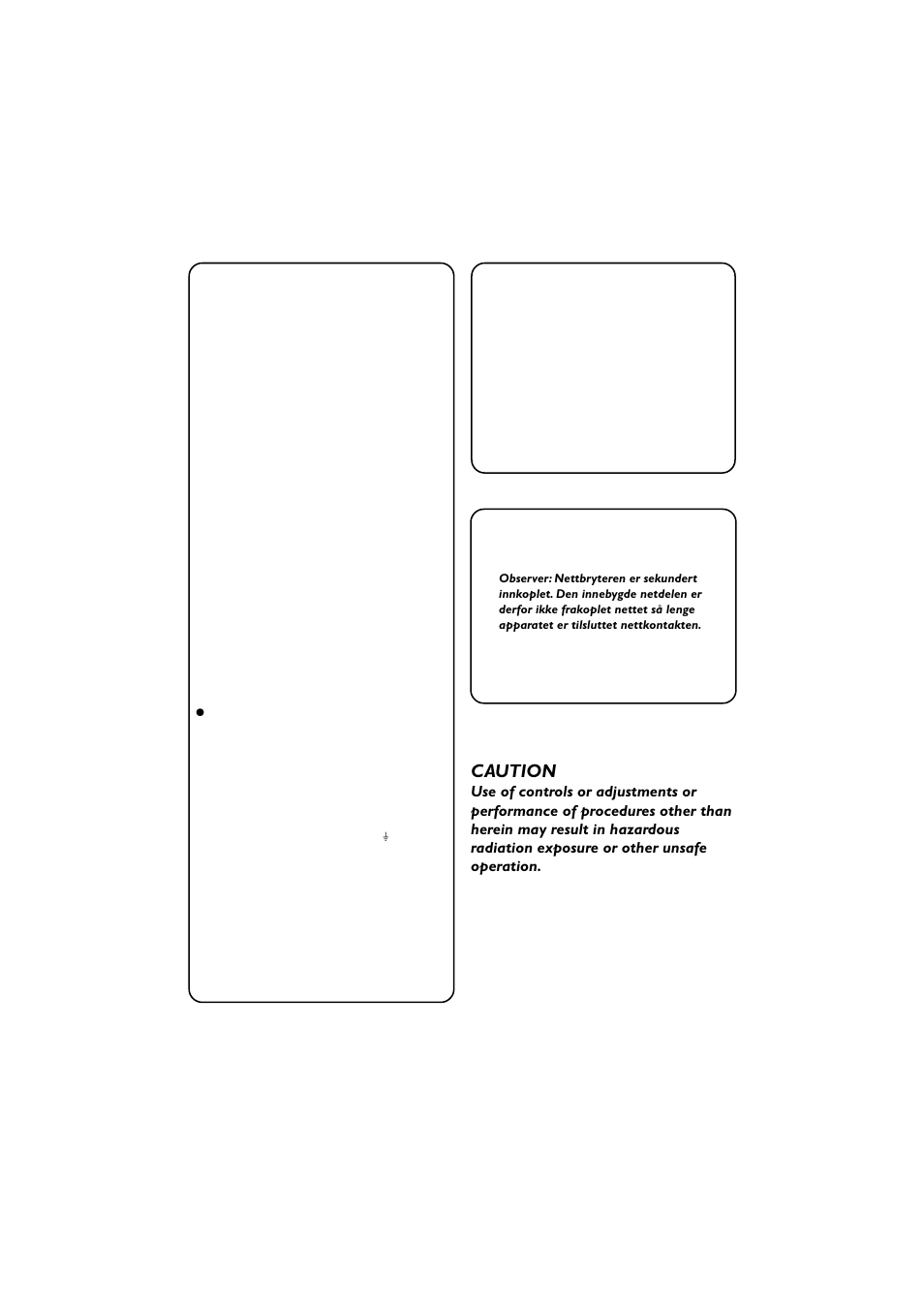 Norge, Italia, Caution | Philips MZ1000 User Manual | Page 4 / 25