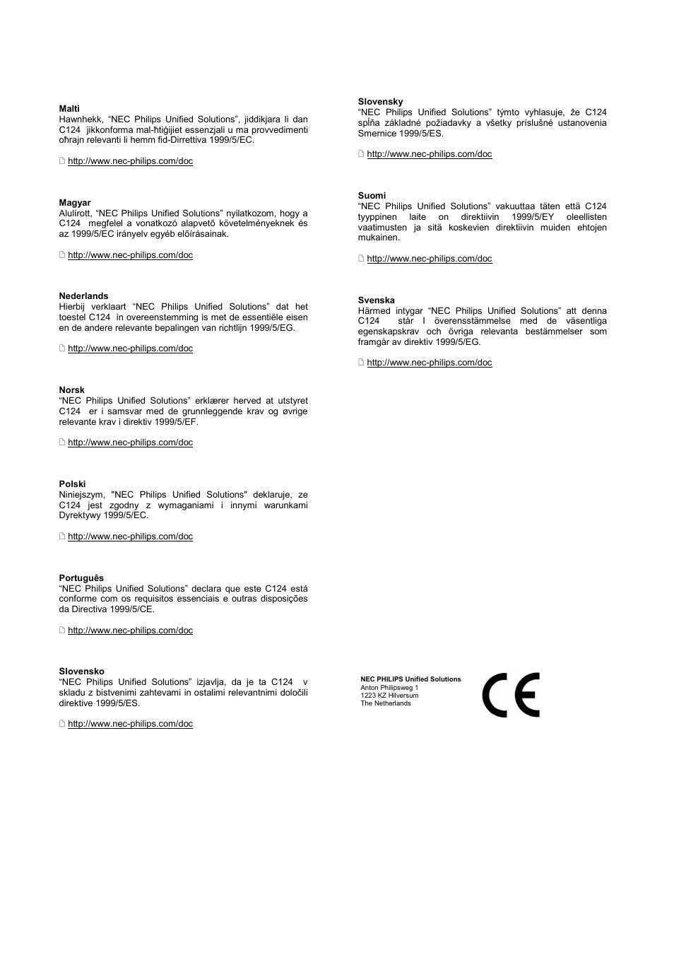 Philips DECT C124 User Manual | Page 16 / 18