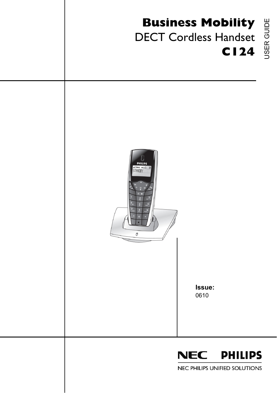 Business mobility dect cordless handset c124 | Philips DECT C124 User Manual | Page 3 / 18