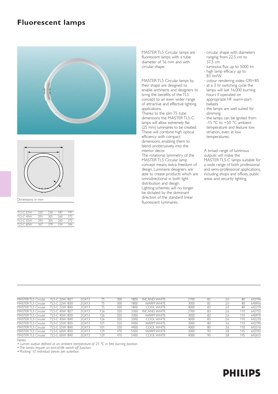 Philips Master TL5 Circular User Manual | 3 pages