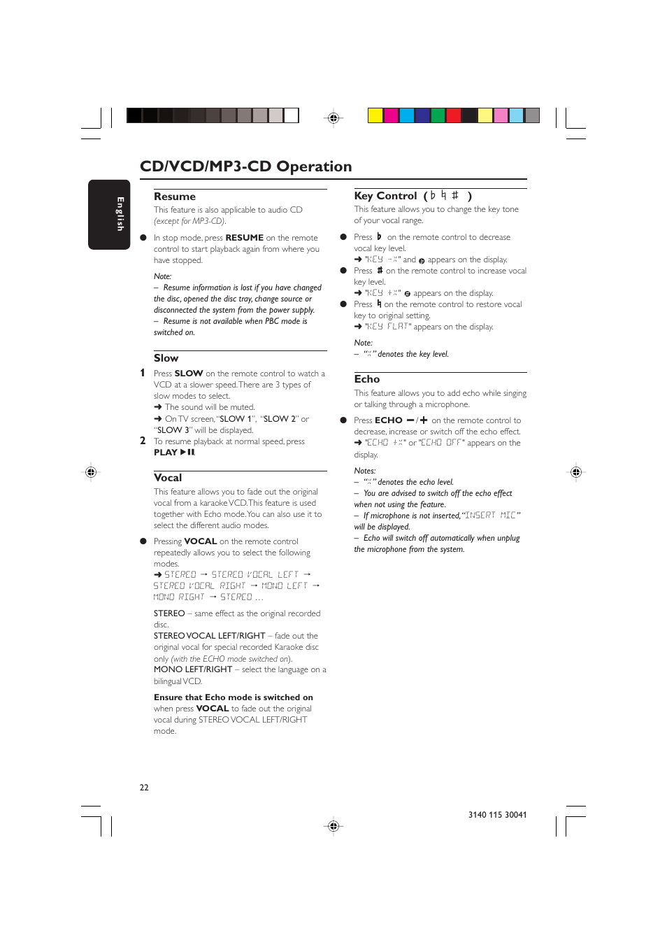 Cd/vcd/mp3-cd operation | Philips FW-V787 User Manual | Page 22 / 32