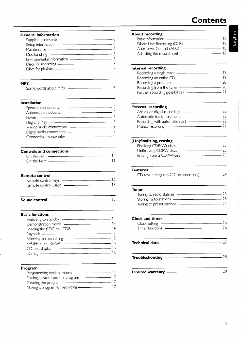 Philips FW-R55 User Manual | Page 5 / 84