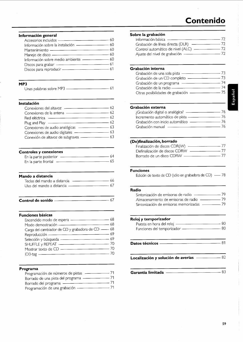 Philips FW-R55 User Manual | Page 59 / 84