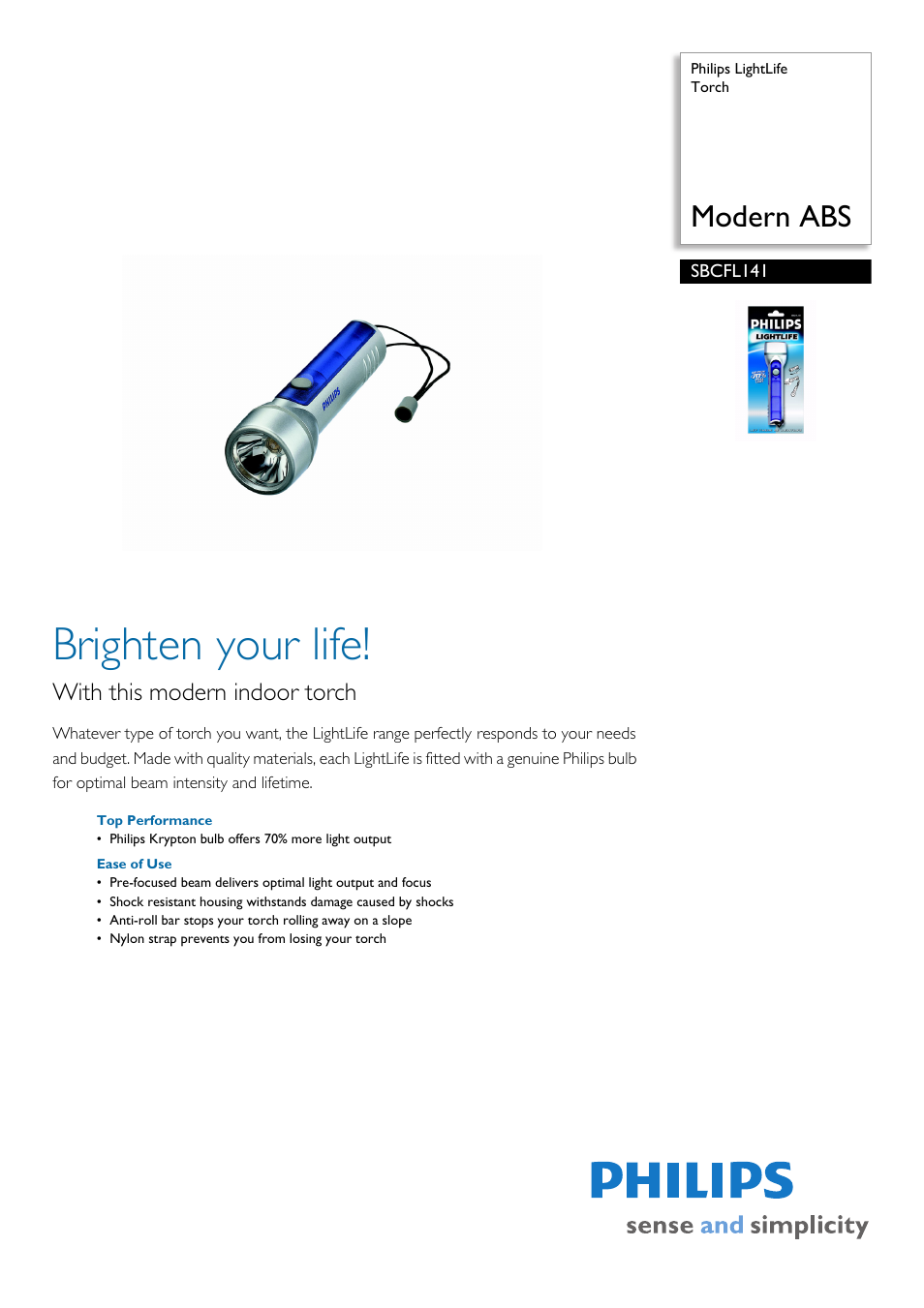 Philips SBCFL141 User Manual | 2 pages