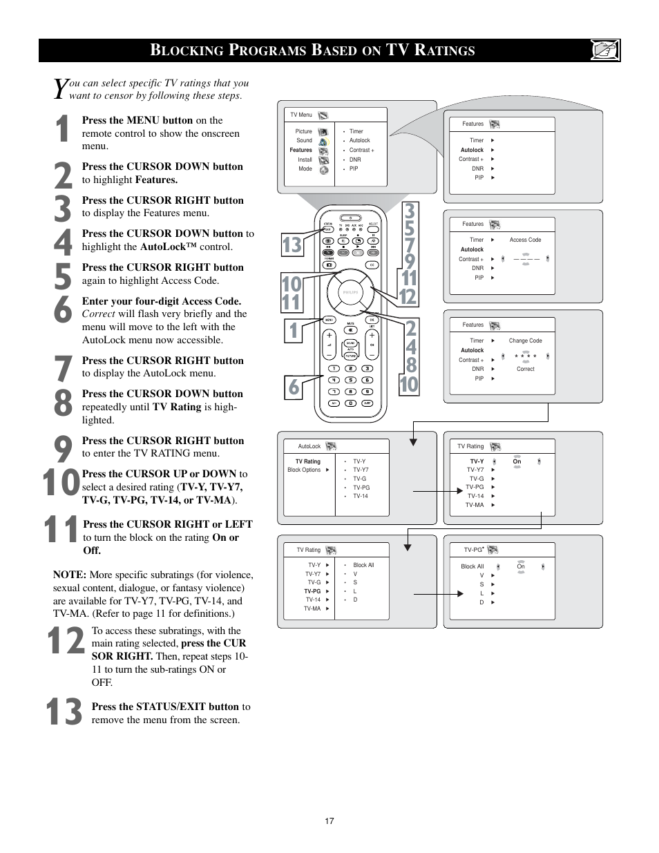 Tv r | Philips 17PF9946 User Manual | Page 17 / 48