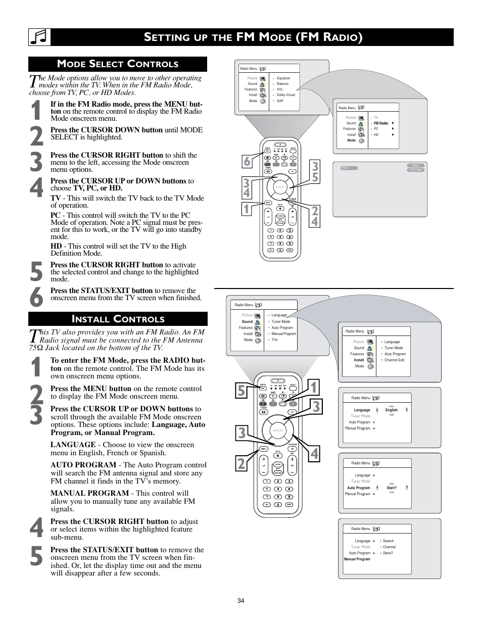 Fm m, Fm r | Philips 17PF9946 User Manual | Page 34 / 48