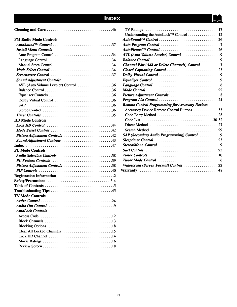 Philips 17PF9946 User Manual | Page 47 / 48