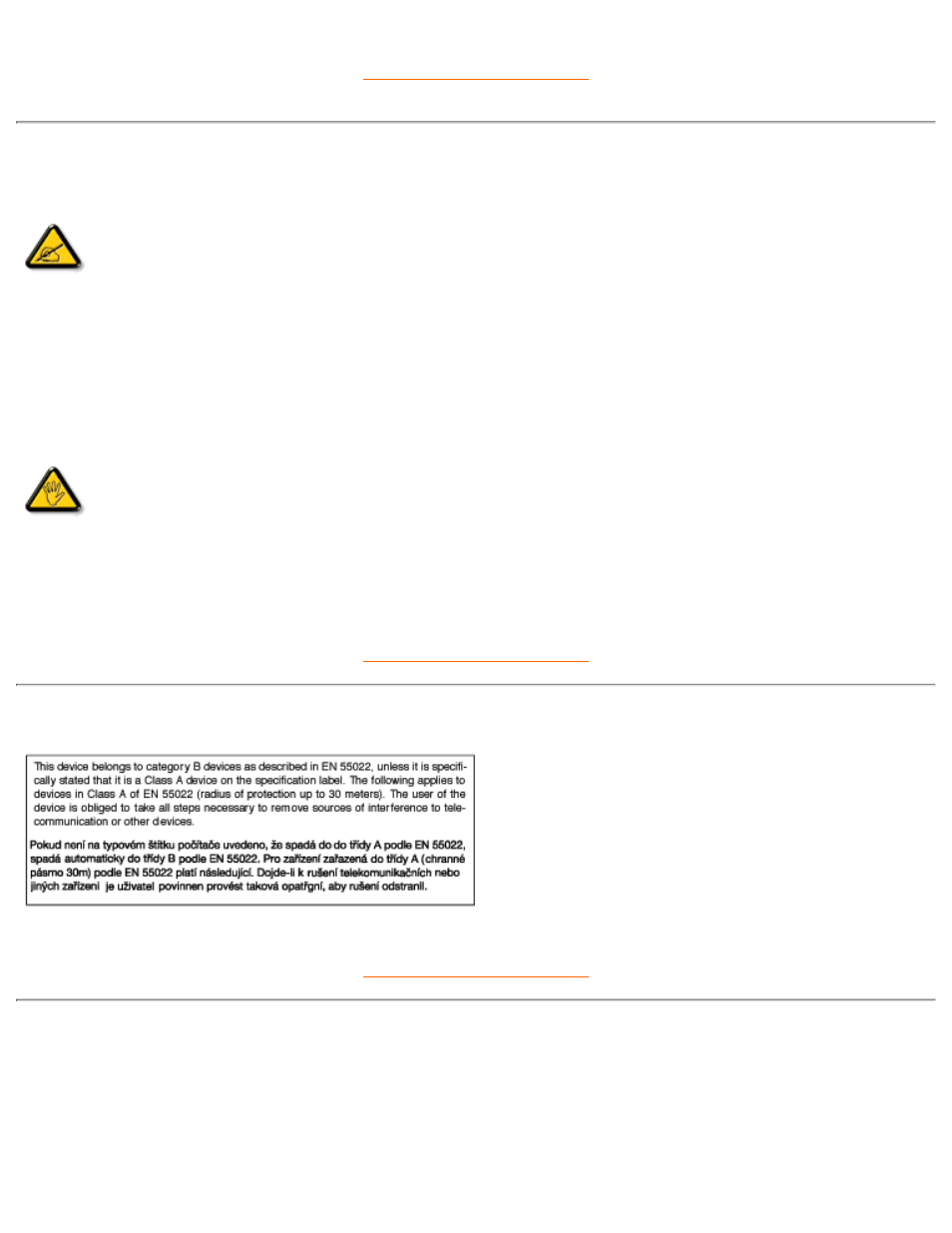 En 55022 compliance (czech, Republic only), Vcci class 2 notice (japan only) | Philips 150B3V User Manual | Page 44 / 88