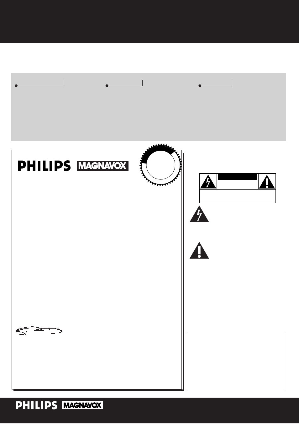 Ssa affe etty y, Hur ry, Warranty verification | Owner confirmation, Model registration, Know these, Symbols | Philips DVD825 User Manual | Page 2 / 25