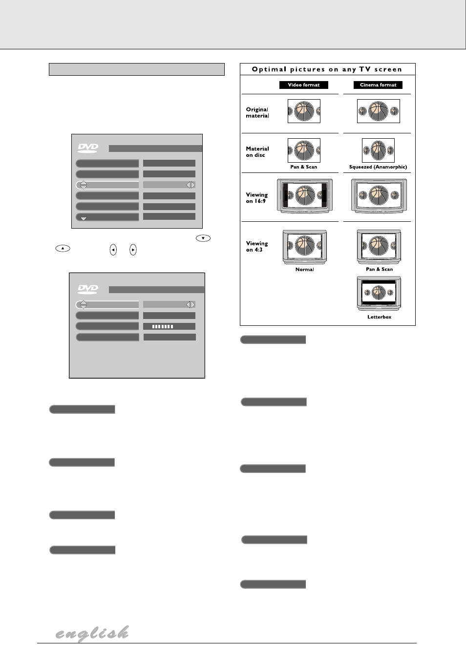 Settings | Philips DVD825 User Manual | Page 22 / 25