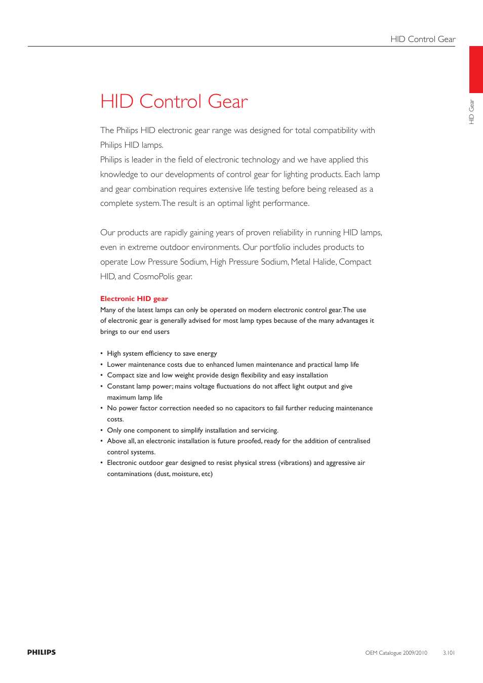 Hid control gear | Philips 220-230-240V User Manual | Page 101 / 172