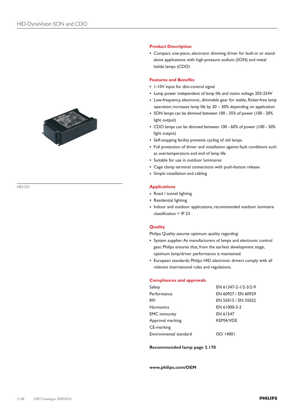 Hid-dynavision son and cdo | Philips 220-230-240V User Manual | Page 108 / 172