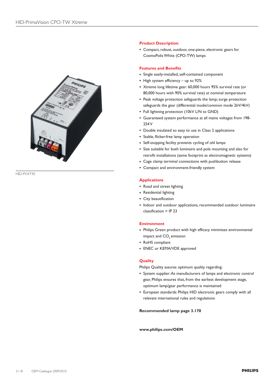 Hid-primavision cpo-tw xtreme | Philips 220-230-240V User Manual | Page 118 / 172