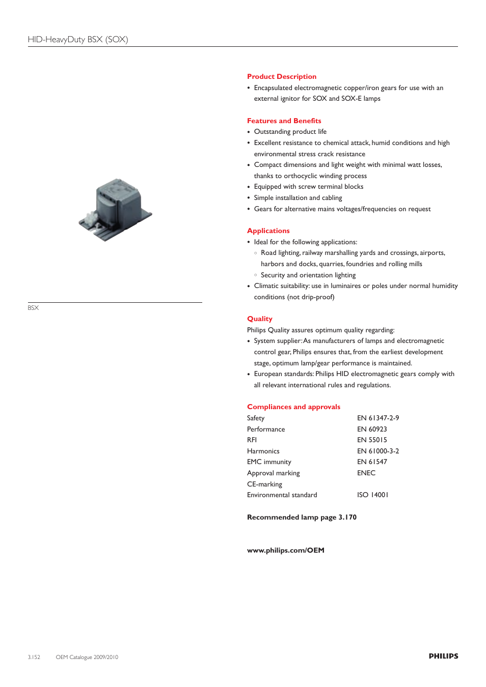 Hid-heavyduty bsx (sox) | Philips 220-230-240V User Manual | Page 152 / 172