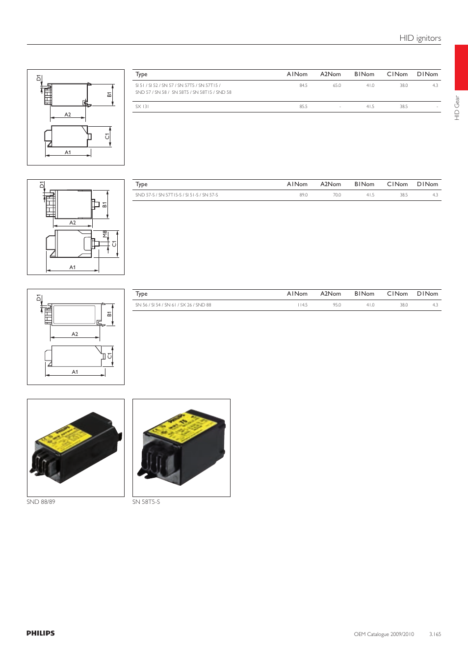 Hid ignitors | Philips 220-230-240V User Manual | Page 165 / 172