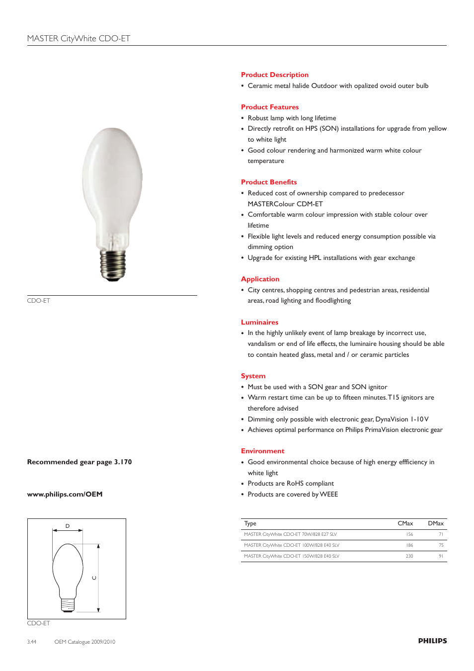 Master citywhite cdo-et | Philips 220-230-240V User Manual | Page 44 / 172