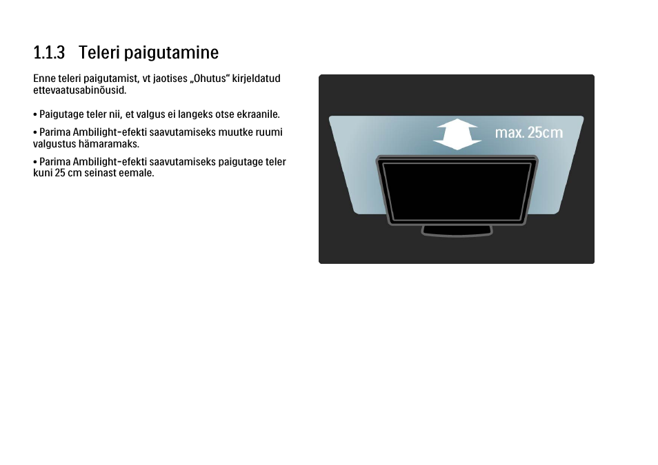3 teleri paigutamine | Philips 40PFL9704H User Manual | Page 10 / 265
