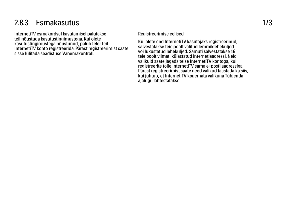 3 esmakasutus, 3 esmakasutus 1/3 | Philips 40PFL9704H User Manual | Page 102 / 265