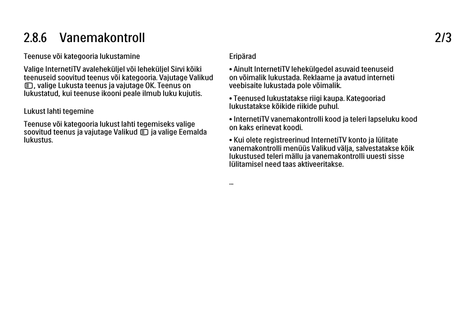 6 vanemakontroll 2/3 | Philips 40PFL9704H User Manual | Page 113 / 265
