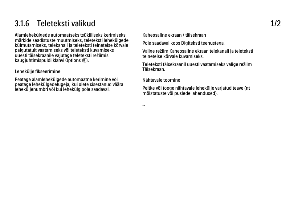 6 valikud, 6 teleteksti valikud 1/2 | Philips 40PFL9704H User Manual | Page 121 / 265